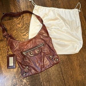 Balenciaga leather messenger bag